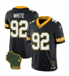 Men Green Bay Packers 92 Reggie White Black 2023 F U S E  Home Patch Vapor Untouchable Limited Stitched Jersey
