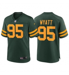 Men Green Bay Packers 95 Devonte Wyatt Green Stitched Football Jerseyy