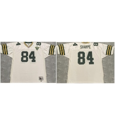 Men Green Bay Packers Sterling Sharpe #84 White Throwback Stitched Jersey