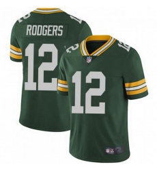 Men Nike Green Bay Packers 12 Aaron Rodgers Green Vapor Limited Jersey