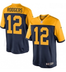 Men Nike Green Bay Packers 12 Aaron Rodgers Limited Navy Blue Alternate NFL Jersey