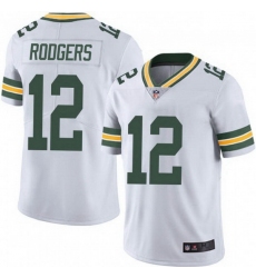 Men Nike Green Bay Packers 12 Aaron Rodgers White Vapor Limited Jersey