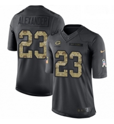 Men Nike Green Bay Packers 23 Jaire Alexander Limited Black 2016 Salute to Service NFL Jersey