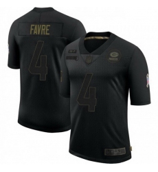 Men Nike Green Bay Packers 4 Brett Favre 2020 Black Vapor Limited Jersey