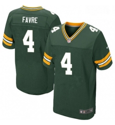 Men Nike Green Bay Packers 4 Brett Favre Elite Green Team Color NFL Jersey