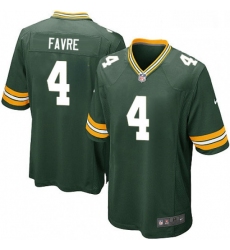 Men Nike Green Bay Packers 4 Brett Favre Game Green Team Color NFL Jersey