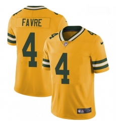 Men Nike Green Bay Packers 4 Brett Favre Limited Gold Rush Vapor Untouchable NFL Jersey