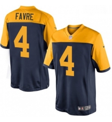 Men Nike Green Bay Packers 4 Brett Favre Limited Navy Blue Alternate NFL Jersey