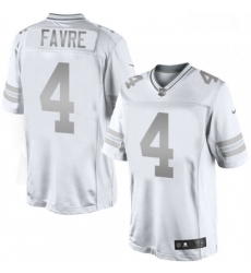 Men Nike Green Bay Packers 4 Brett Favre Limited White Platinum NFL Jersey