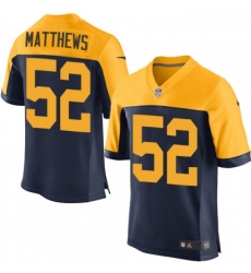 Men Nike Green Bay Packers 52 Clay Matthews Elite Navy Blue Alternate NFL Jersey