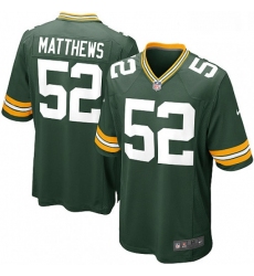Men Nike Green Bay Packers 52 Clay Matthews Game Green Team Color NFL Jersey