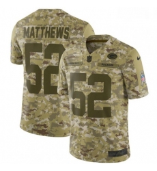 Men Nike Green Bay Packers 52 Clay Matthews Limited Camo 2018 Salute to Service NFL Jersey
