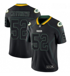 Men Nike Green Bay Packers 52 Clay Matthews Limited Lights Out Black Rush NFL Jersey