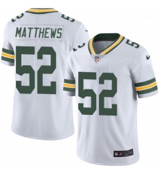 Men Nike Green Bay Packers 52 Clay Matthews White Vapor Untouchable Limited Player NFL Jersey