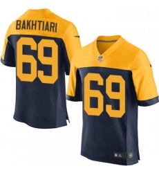 Men Nike Green Bay Packers 69 David Bakhtiari Elite Navy Blue Alternate NFL Jersey