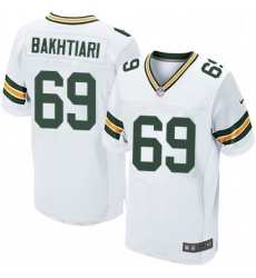 Men Nike Green Bay Packers 69 David Bakhtiari Elite White NFL Jersey