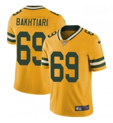 Men Nike Green Bay Packers 69 David Bakhtiari Limited Gold Rush Vapor Untouchable NFL Jersey