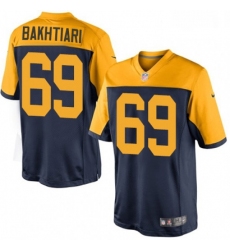 Men Nike Green Bay Packers 69 David Bakhtiari Limited Navy Blue Alternate NFL Jersey