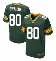 Men Nike Green Bay Packers 80 Jimmy Graham Elite Green Team Color NFL Jersey