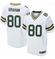 Men Nike Green Bay Packers 80 Jimmy Graham Elite White NFL Jersey