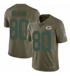 Men Nike Green Bay Packers 80 Jimmy Graham Limited Olive 2017 Salute to Service NFL Jersey