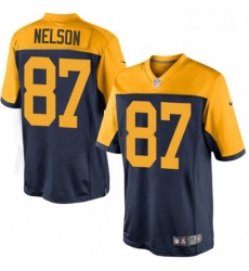 Men Nike Green Bay Packers 87 Jordy Nelson Limited Navy Blue Alternate NFL Jersey