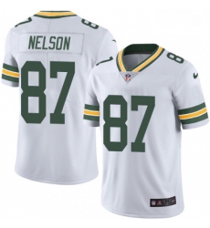 Men Nike Green Bay Packers 87 Jordy Nelson White Vapor Untouchable Limited Player NFL Jersey