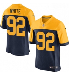 Men Nike Green Bay Packers 92 Reggie White Elite Navy Blue Alternate NFL Jersey