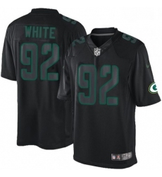 Men Nike Green Bay Packers 92 Reggie White Limited Black Impact NFL Jersey