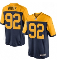 Men Nike Green Bay Packers 92 Reggie White Limited Navy Blue Alternate NFL Jersey