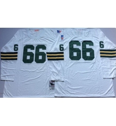 Mitchell&Ness 1969 Packers 66 Ray Nitschke White Throwback Stitched NFL Jersey