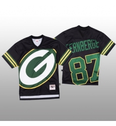 NFL Green Bay Packers 87 Jace Sternberger Black Men Mitchell  26 Nell Big Face Fashion Limited NFL Jersey