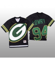 NFL Green Bay Packers 94 Dean Lowry Black Men Mitchell  26 Nell Big Face Fashion Limited NFL Jersey