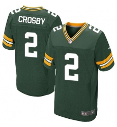 Nike Green Bay Packers #2 Mason Crosby Green Team Color Men 27s Stitched NFL Elite Jersey