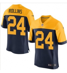 Nike Green Bay Packers #24 Quinten Rollins Navy Blue Alternate Mens Stitched NFL New Elite Jersey