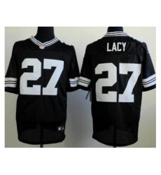 Nike Green Bay Packers 27 Eddie Lacy Black Elite Shadow NFL Jersey