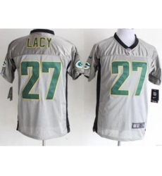 Nike Green Bay Packers 27 Eddie Lacy Grey Elite Shadow NFL Jersey