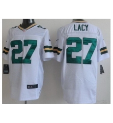 Nike Green Bay Packers 27 Eddie Lacy White Elite NFL Jersey