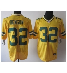 Nike Green Bay Packers 32 Cedric Benson Yellow Elite NFL Jersey