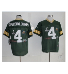 Nike Green Bay Packers 4 Super Bowl Champs Green Elite NFL Jersey