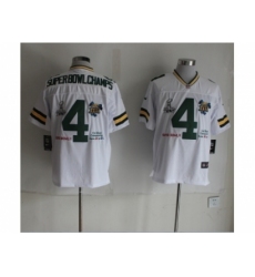 Nike Green Bay Packers 4 Super Bowl Champs white Elite NFL Jersey