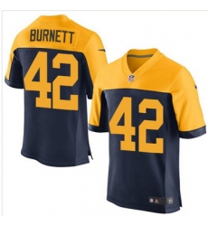 Nike Green Bay Packers #42 Morgan Burnett Navy Blue Alternate Mens Stitched NFL New Elite Jersey