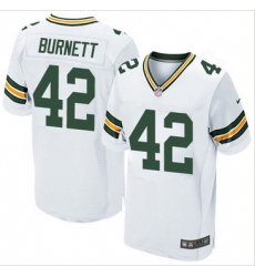 Nike Green Bay Packers #42 Morgan Burnett White Mens Stitched NFL Elite Jersey