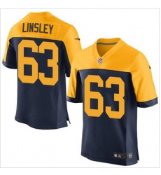 Nike Green Bay Packers #63 Corey Linsley Navy Blue Alternate Mens Stitched NFL New Elite Jersey