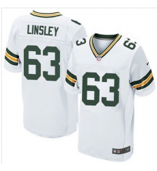 Nike Green Bay Packers #63 Corey Linsley White Mens Stitched NFL Elite Jersey