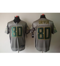 Nike Green Bay Packers 80 Donald Driver Grey Elite Shadow NFL Jersey