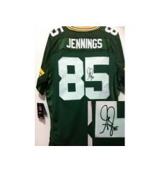Nike Green Bay Packers 85 Greg Jennings Green Elite Signed NFL Jersey
