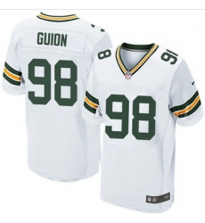 Nike Green Bay Packers #98 Letroy Guion White Mens Stitched NFL Elite Jersey