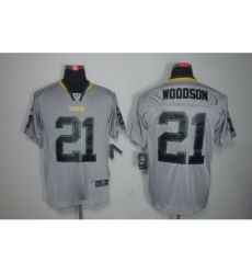 Nike Green bay Packers 21 Charles Woodson Grey Elite Lights Out NFL Jersey