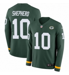 Nike Packers 10 Darrius Shepherd Green Team Color Men Stitched NFL Limited Therma Long Sleeve Jersey